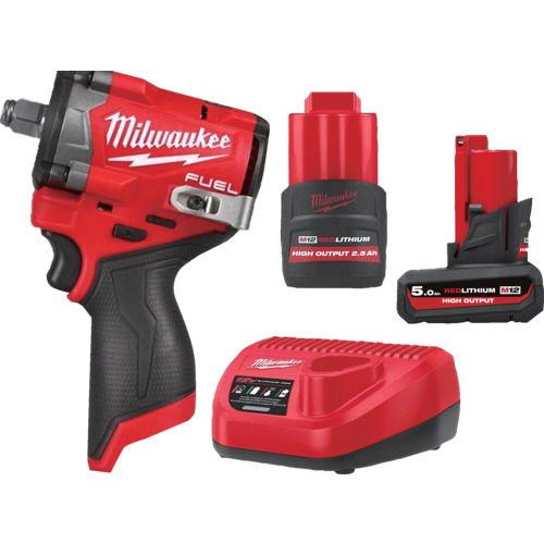 ミルウォーキー M12 FUEL 1/ 2インチ542Nmインパクトレンチ 5.0AH ＆ 2.5A...
