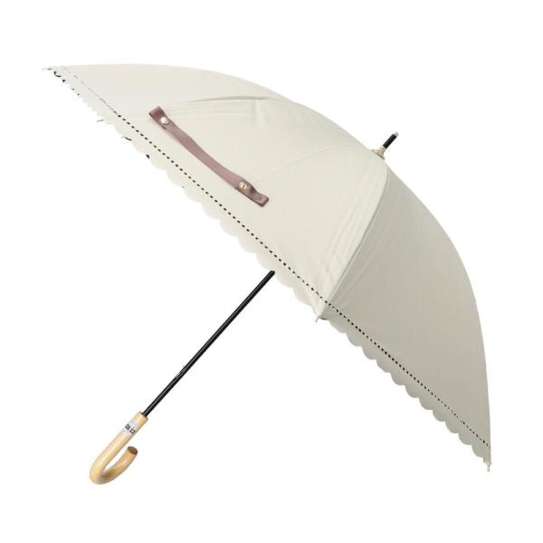 MKN(エムケーエム) 手開き傘 ブラックコーティング 晴雨兼用 ヒートカット 50cm(オフホワイ...