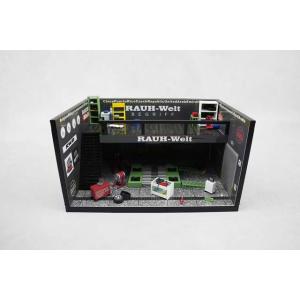 1/64 ジオラマ ガレージ ミニカー用 駐車展示場 LED照明付き ホット