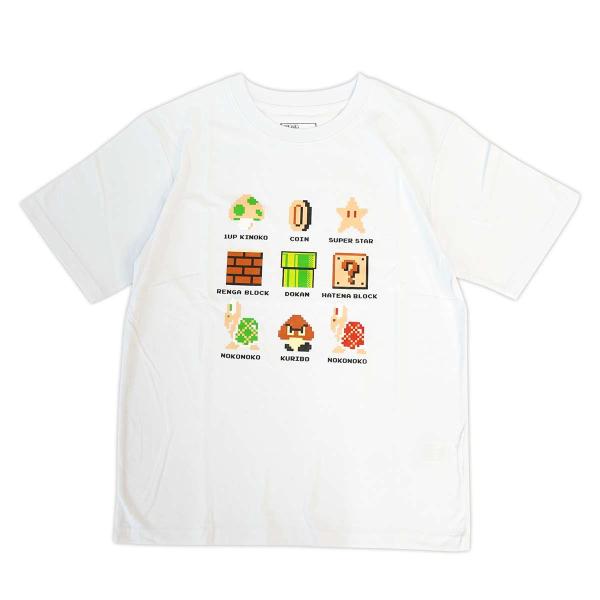 ファインプラス マリオ ドット集合Tシャツ(ホワイト・サイズ：XL) ／お届け：1〜2週間／ 返品種...