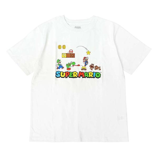 ファインプラス マリオ ステージTシャツ(ホワイト・サイズ：XL) 返品種別A