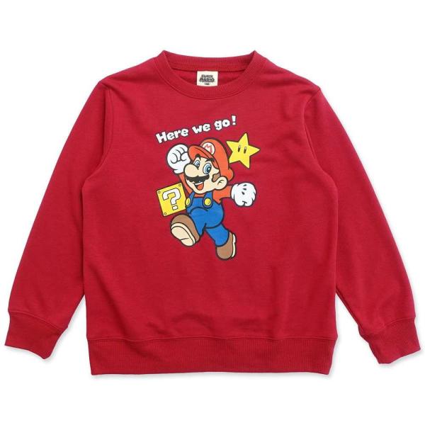 ファインプラス マリオ KIDS HERE WE GO トレーナー(レッド・サイズ：120)  返品...