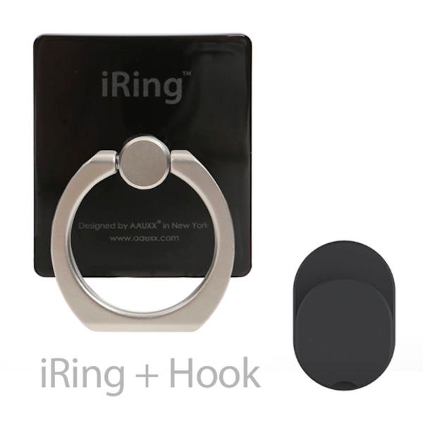 AAUXX スマホリングとフックセット『iRing Hook Premium』(ブラック) UMS-...