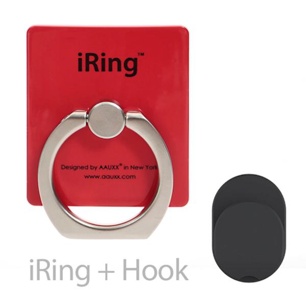 AAUXX スマホリングとフックセット『iRing Hook Premium』(レッド) UMS-N...