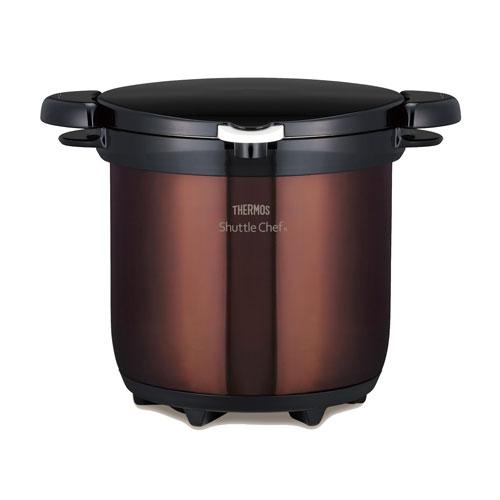 サーモス (IH対応)真空保温調理器 20cm 4.5L クリアブラウン THERMOS シャトルシ...