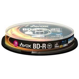 AVOX 4倍速対応BD-R 10枚パック 25GB ホワイトプリンタブル BR130RAPW10PA