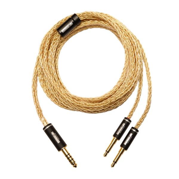 ノブナガラボ ヘッドホンリケーブル(1.8m)(3.5mm2極×2⇔4.4mm5極バランス)天籟 極...
