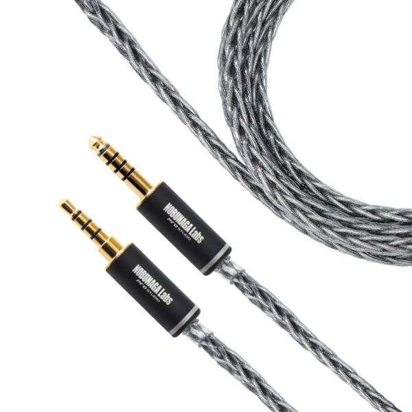 ノブナガラボ ヘッドホン用リケーブル(1.2m)(3.5mm4極⇔4.4mm5極バランス)景虎(かげ...