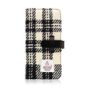 SLG Design iPhone SE3/ SE2/ 8/ 7用 手帳型ケース Harris Tweed Diary(ホワイト×ブラック) SD8122I7 返品種別A｜joshin