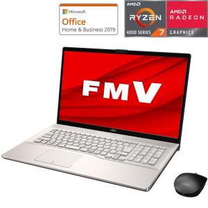 富士通 17.3型ノートパソコン FMV LIFEBOOK NH77/ E3 - シャンパンゴールド (Ryzen 7/ 8GB/ 256GB)Microsoft Office Home ＆ Business 2019 FMVN77E3G 返品種別A