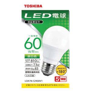 東芝 LED電球 一般電球形 810lm(昼白色相当) TOSHIBA LDA7N-G/ K60V1 返品種別A