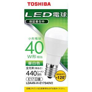 東芝 LED電球 小形電球形 440lm(昼白色相当) LDA4N-H-E17S40V2 返品種別A｜joshin