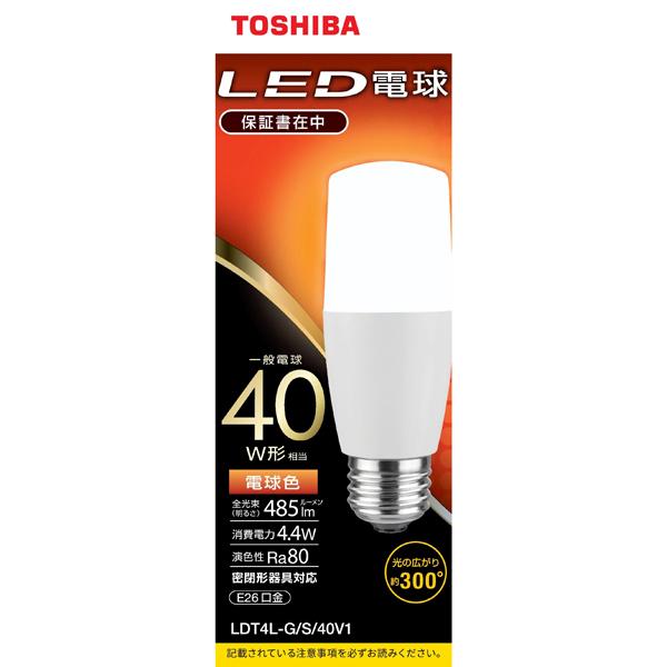 東芝 LED電球 一般電球形 485lm(電球色相当) TOSHIBA LDT4L-G/ S/ 40...