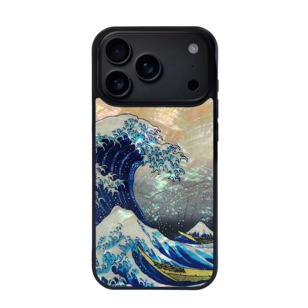 ikins(アイキンス) iPhone 17 Pro用 天然貝ケース(神奈川沖浪裏) I28130I...