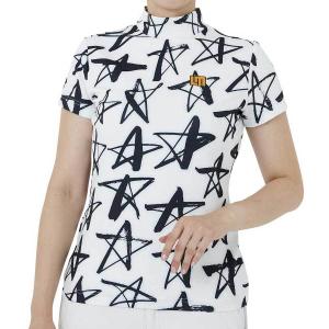 Loundmouth レディース モックネック半袖シャツ Shooting Stars White 771653-118-LL