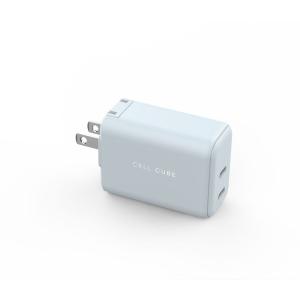 FUNMAXJAPAN(ファンマックスジャパン) CellCube AC充電器 65W USB Type-C2ポート (白藍) CCAC14-LB 返品種別A｜joshin