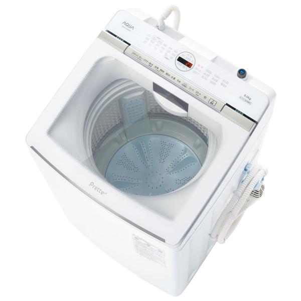 (標準設置料込) アクア 9.0kg 全自動洗濯機 ホワイト AQUA Prette plus AQ...
