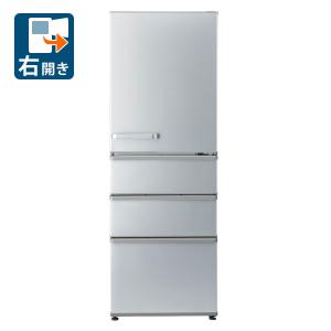 (標準設置無料 設置Aエリアのみ) アクア 355L 4ドア冷蔵庫(ブライトシルバー)(右開き) AQUA AQR-36P-S 返品種別A｜joshin