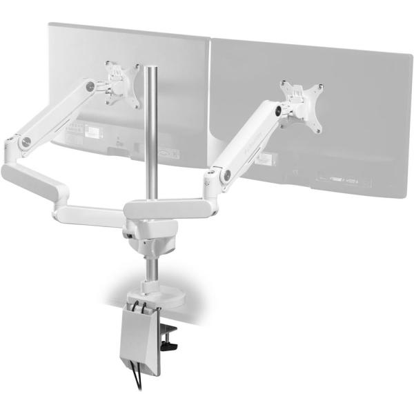 バウヒュッテ 34インチ対応 ロングモニターアームGSデュアル (ホワイト) BMA-2GS-WH ...