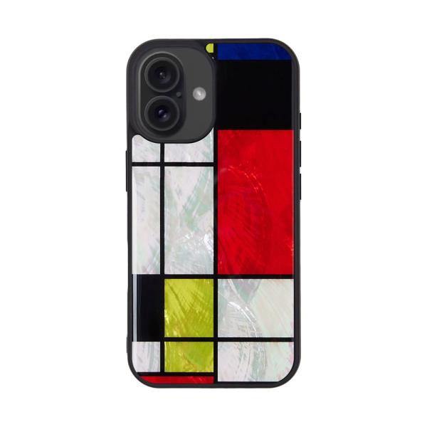 ikins(アイキンス) iPhone 16用 天然貝ケース(Mondrian) I27101I16...