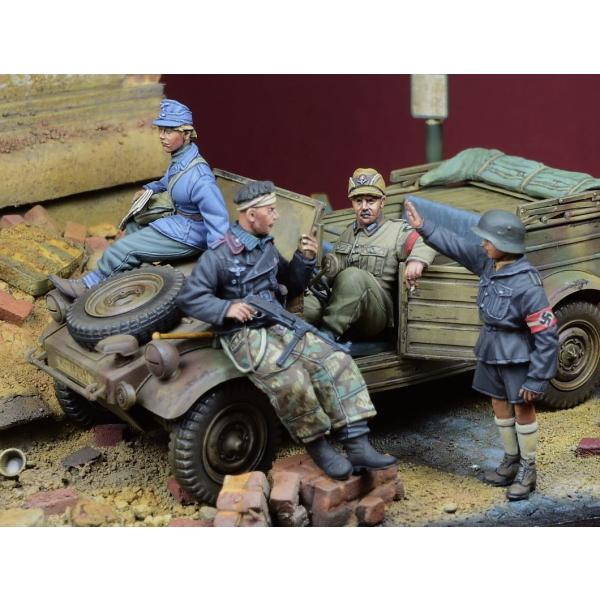 D-Day Miniature Studio 1/ 35 WWII ドイツ キューベルワーゲンに乗る...