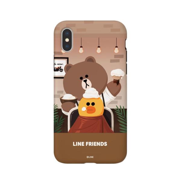 LINE FRIENDS iPhone XS/ X用 LINE FRIENDSケース テーマ(ブラウ...