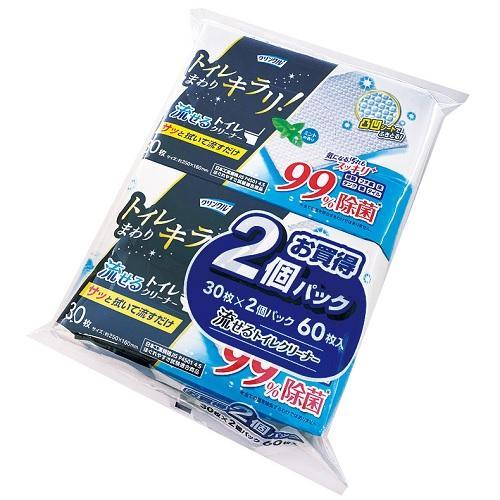 クリンクル トイレまわりキラリ 流せるトイレクリーナー(30枚2P) ライフ堂 返品種別A