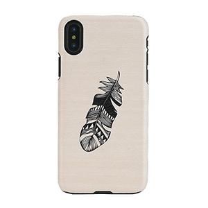 Man＆Wood iPhone XS/ X用 天然木ハードケース ブラックフレーム(INDIAN) ...