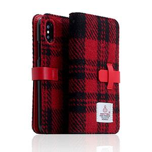 SLG Design iPhone XS/ X用 手帳型 HARRIS TWEED SD10557I8