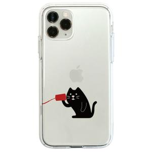 Dparks iPhone 11 Pro用 ソフトクリアケース 糸電話(聞くネコ) DS17246I58R 返品種別A｜joshin