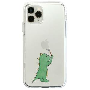 Dparks iPhone 11 Pro Max用 ソフトクリアケース お絵かきザウルス(グリーン) DS17290I65R 返品種別A｜joshin