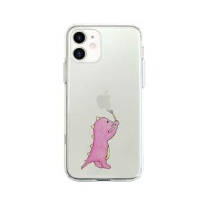 AKAN iPhone 12/ 12 Pro用 ソフトクリアケース お絵かきザウルス(ピンク) AK19222I12P 返品種別A｜joshin