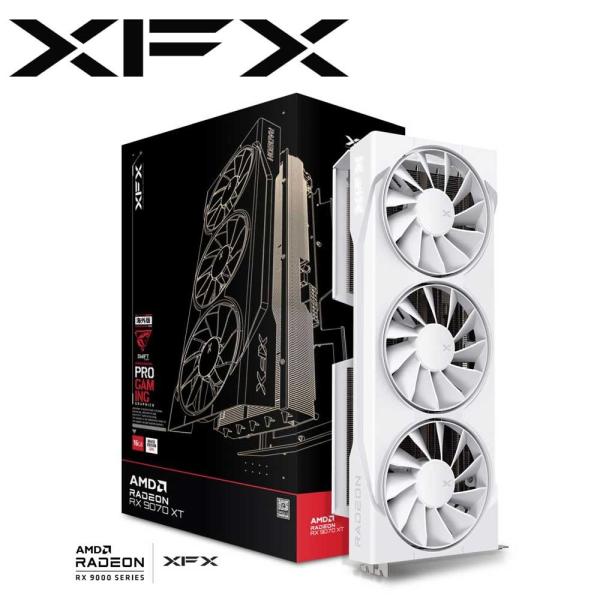 XFX Swift AMD Radeon RX 9070XT White Triple Fan Ga...