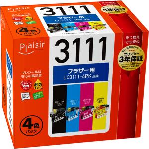 プレジール ブラザー用 LC3111-4PK互換インクカートリッジ 4色パック PLE-BR3111-4P