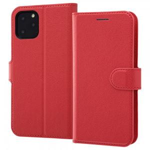 レイアウト iPhone 11 Pro用 手帳型ケース シンプル マグネット(レッド) ray-ou...