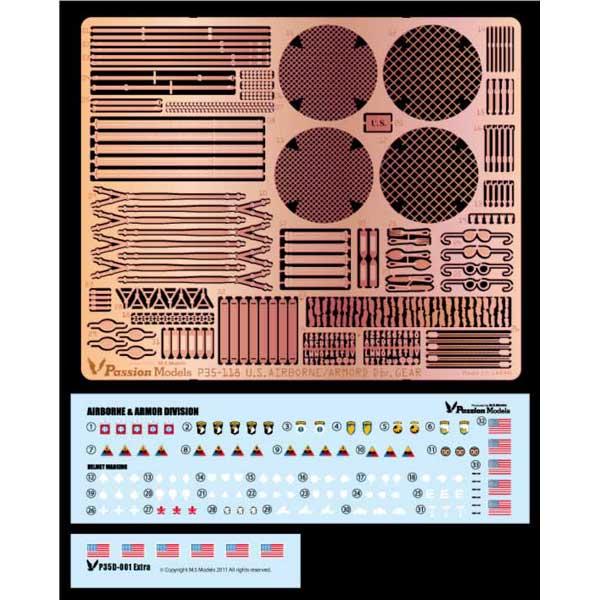 パッションモデルズ 1/ 35 WWII アメリカ空挺兵・機甲兵ギア＆デカールセット(P35-118...