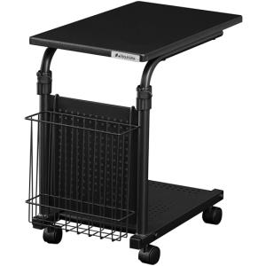 バウヒュッテ 昇降式 ソファサイドテーブル (幅30cm×奥行56cm) ブラック BHT-500-BK 返品種別A