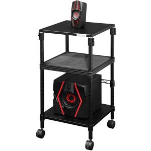 バウヒュッテ 昇降式スピーカースタンド (幅40cm×奥行40cm) ブラック デスクまわりのサウンド強化 BHS-400SP-BK 返品種別A