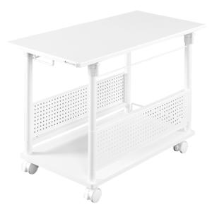 Bauhütte BHD-670H-WH ホワイト デスクスタンド BHD-670H-WH 昇降式L字デスク バウヒュッテ 幅320mm奥行670mm高さ570