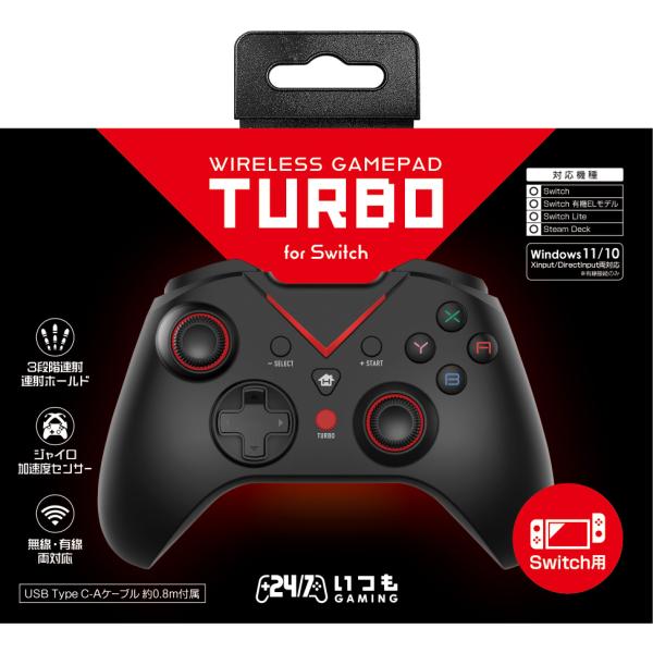 3est (Switch)ワイヤレスゲームパッド Turbo ブラック 返品種別B