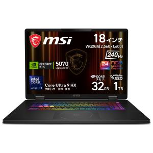 MSI Crosshair 18 HX AI A2XW(18型/ Windows11/ Ultra 9 275HX/ メモリ 32GB/ SSD 1TB/ RTX 5070)ブラック Crosshair-18-HX-AI-A2XWGXKG-2680JP 返品種別B