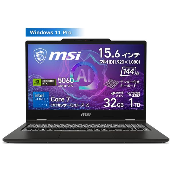 MSI VenturePro 15 A2RW(15.6型/ Windows11/ Core 7 24...