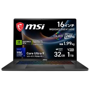 MSI Stealth 16 AI+ B3W(16型/ Windows11/ Ultra 9 386...