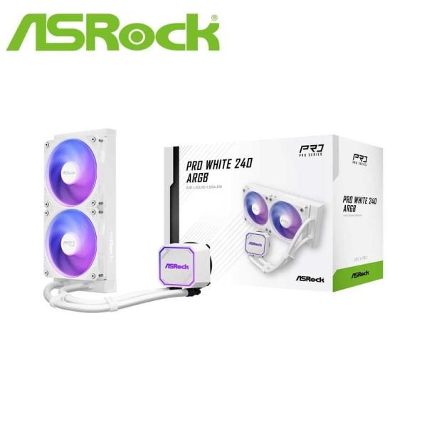 ASRock｜アスロック 水冷一体型CPUクーラー Pro White 240 ARGB(ホワイト)...