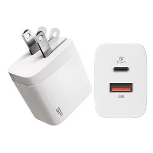 シリコンパワー QC 3.0＆PD 18W対応 AC充電器 USB Aポート + USB Cポート SP18WASYQM152PAW