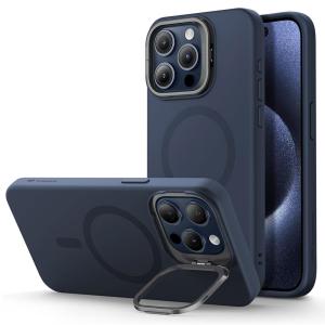ESR iPhone15 Pro Max用 ソフトケース スタンド付き(Dark Blue) Cloud Soft Case with Stash Stand (HaloLock) Compatible ESR396 返品種別A｜joshin