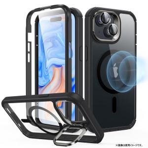 ESR iPhone 15用 スタンド付きタフケース(Clear Black) Armor Tough Case with Stash Stand ESR410 返品種別A｜joshin