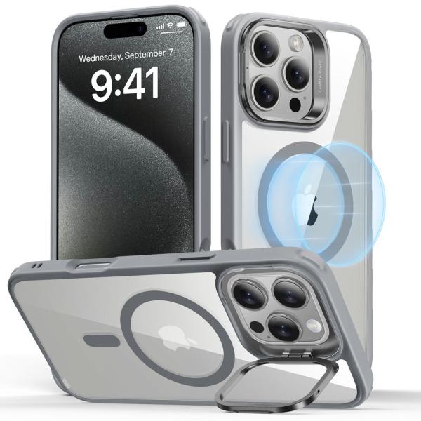 ESR iPhone 16 Pro Max用 MagSafe対応 隠れスタンド付きハイブリッドケース...