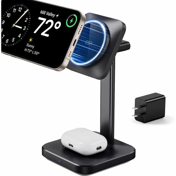 ESR MagSafe対応 Qi2認定 最大出力25W 高速充電 冷却ファン付き 3 in 1 充電...