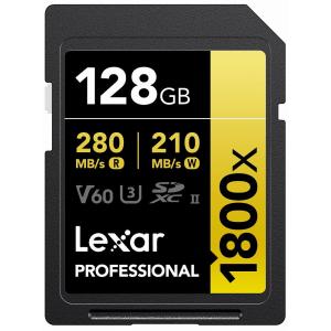 Lexar(レキサー) SDXCカード 128GB 1800x UHS-II GOLD U3 V60 LSD1800128G-B1NNJ 返品種別B｜joshin